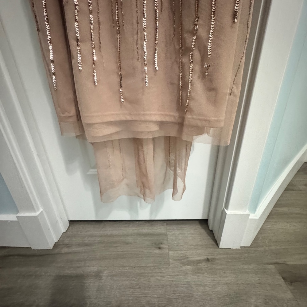 Adrianna Papell Size 14 Rose/blush sequins - Picture 2 of 10